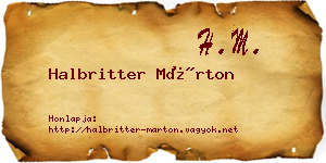 Halbritter Márton névjegykártya